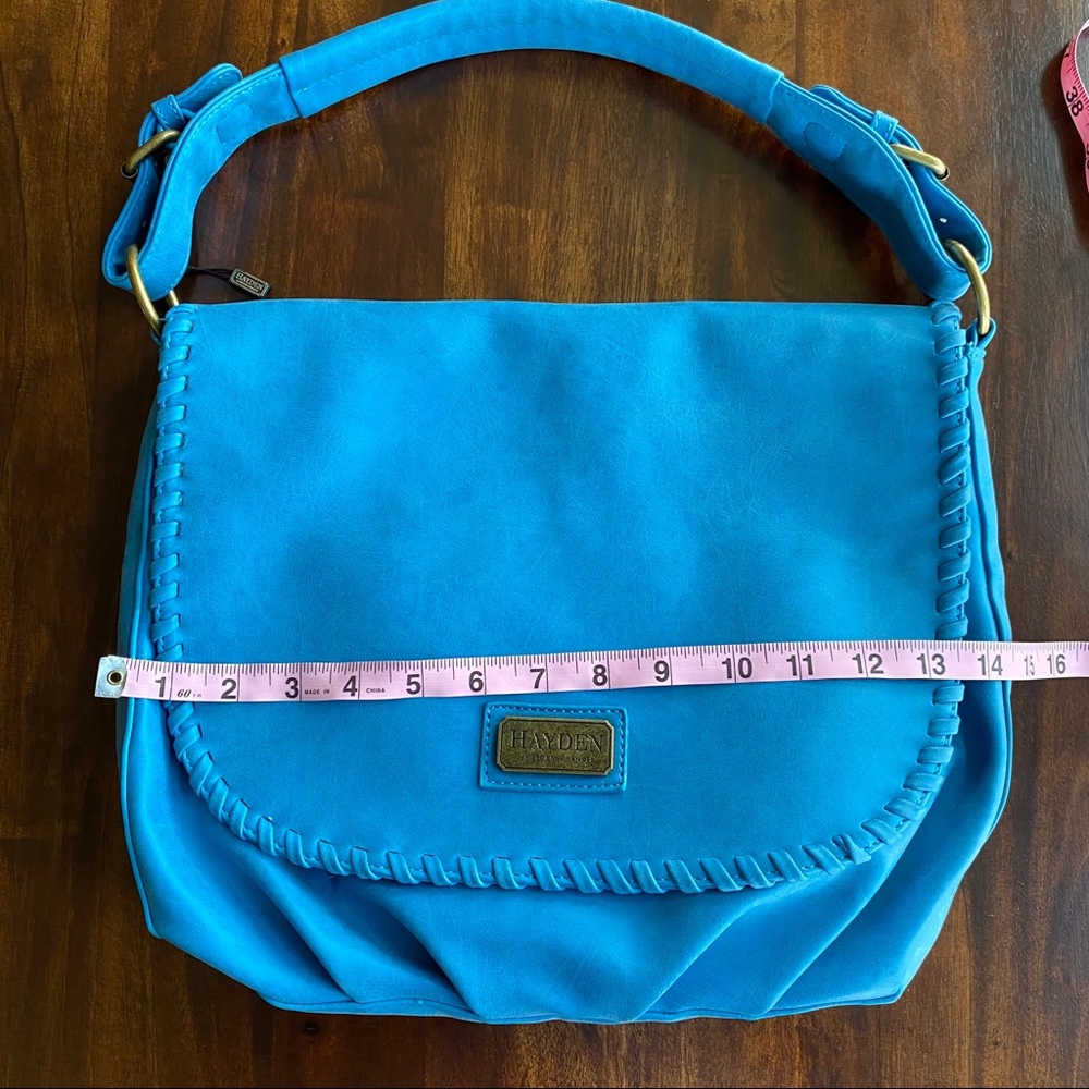 Hayden Harnett Teal Blue Sienna Shoulder Bag - Picture 4 of 9